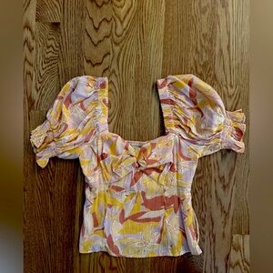 Nine West Floral Ruched Top